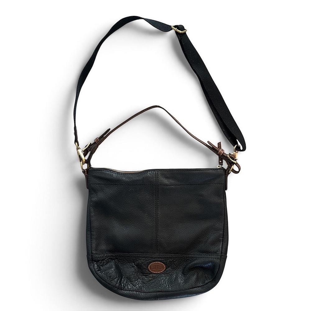 Fossil Vintage Pebbled Leather Hobo Crossbody Bag
